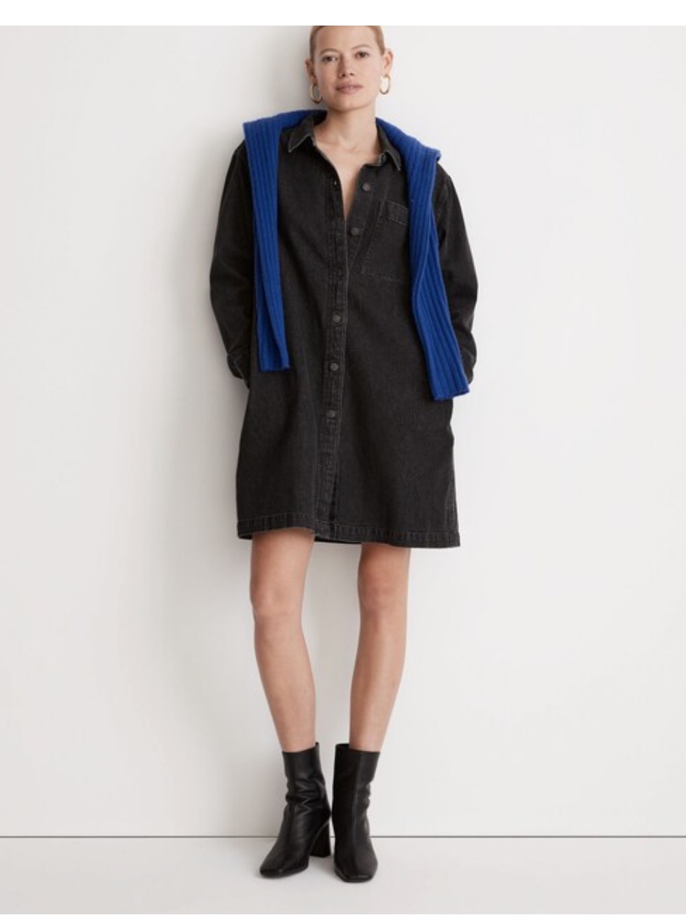 Madewell Oversized Shirtdress in Lunar Wash